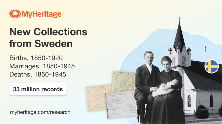 Sweden Birth, Marriage, and Death Collections Now Complete on MyHeritage